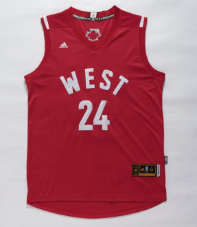 Maillot De Basket All Star 2016 NBA Western Kobe Bryant 24 Rouge